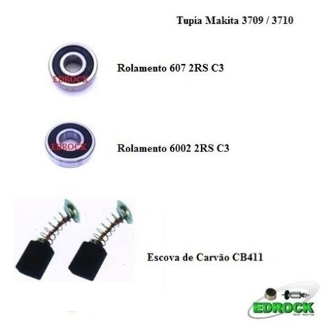 Rolamentos do Induzido + Escovas de Carvão Tupia Makita 3709