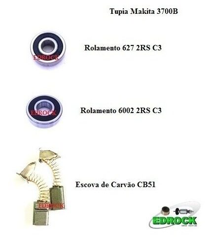 Rolamentos do Induzido + Escovas de Carvão Tupia 3700B