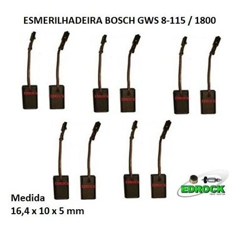 Escova de Carvão Esmerilhadeira Bosch GWS 8-115 (5 Pares)