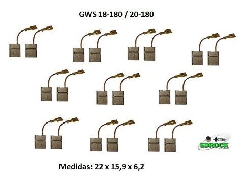 Escova De Carvão Bosch Gws 20-180 / 21-180 / 23-180 (10 Jgs)