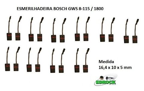 Escova de Carvão Esmerilhadeira Bosch GWS 8-115 (10 pares)