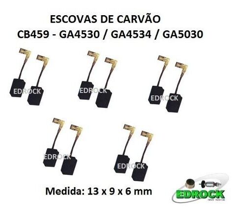 Escova de Carvão CB459 Esmerilhadeira GA4530 (5 pares)