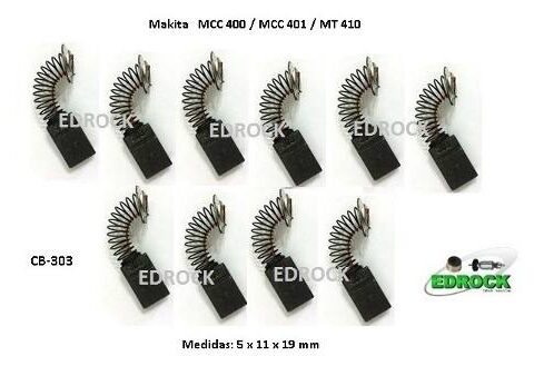 Escova Carvão Cb-303 Makita Mcc400  Mcc400  Mt410 - 05 Pares