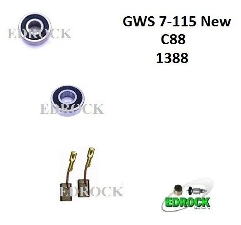 Rolamentos do Induzido + Escova de Carvão Bosch GWS7-115ET / 3601C88