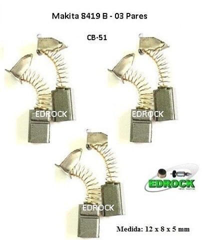 Escova Carvão Cb-51 Furad. Impacto Makita 8419 B  -03 Pares